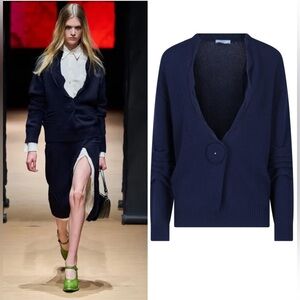 Prada 2023 Spring Summer RUNWAY cashmere wool blend cardigan